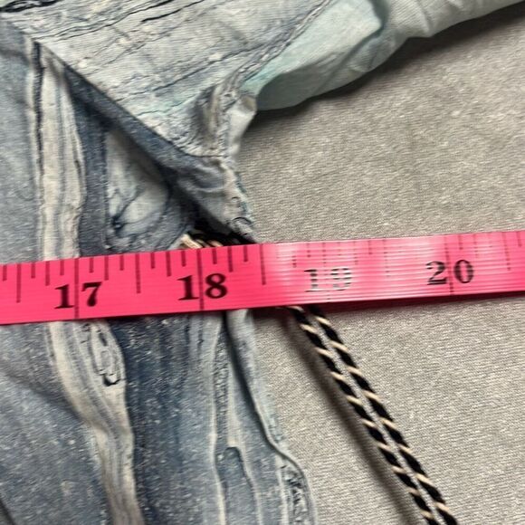 St Roche Honeycomb Top Blue Watercolor Smocked Keyhole Cotton Size Small NWT - Picture 14 of 15